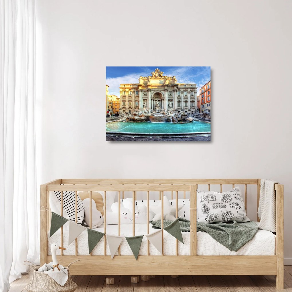 Sklenený obraz - Fontána di Trevi (70x50 cm)