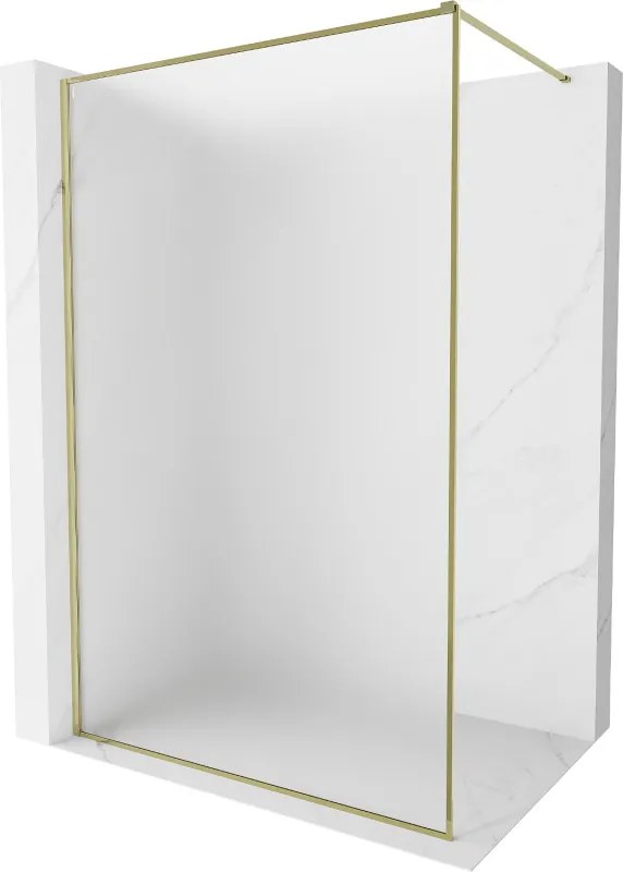 Mexen, Mexen Kioto-XF sprchová stena s rámom 100 x 202 cm, matná 10 mm, zlatá - 800-100-104-50-30-X