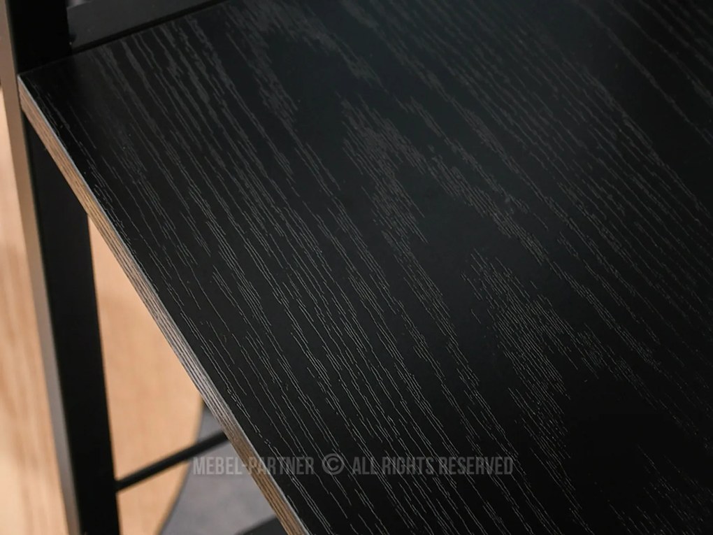 Regál Noel (čierne drevo + čierna). Akcia -20%. Vlastná spoľahlivá doprava až k Vám domov. 1111375