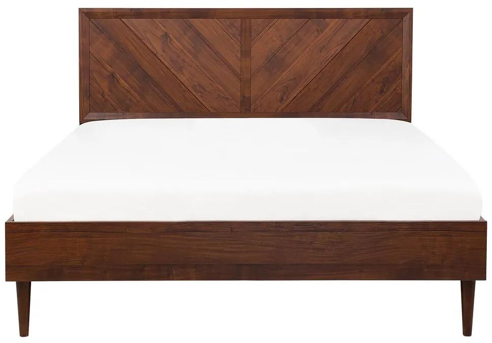 Manželská posteľ 160 cm MILLET (s roštom a LED osvetlením) (tmavé drevo). Vlastná spoľahlivá doprava až k Vám domov. 1007372