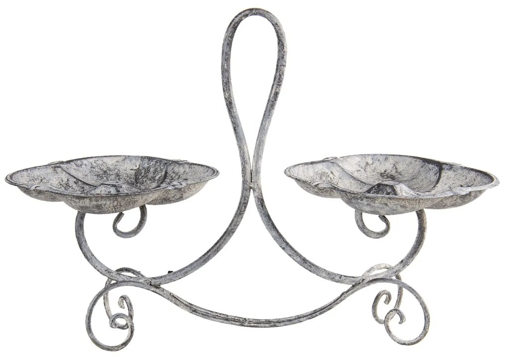 Šedé kovové dekoratívne misky v štýle váhy - 43 * 18 * 32 cm