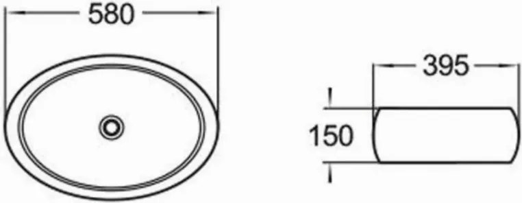 Mexen ABRIL umývadlo na dosku, 58x39 cm, čierna, 22015866