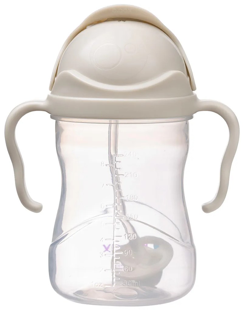 Hrnček so slamkou - béžový 240 ml