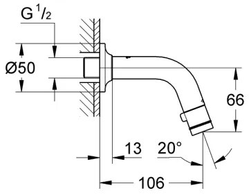 GROHE 20205000 - Nástenný ventil UNIVERSAL 106 mm lesklý chróm