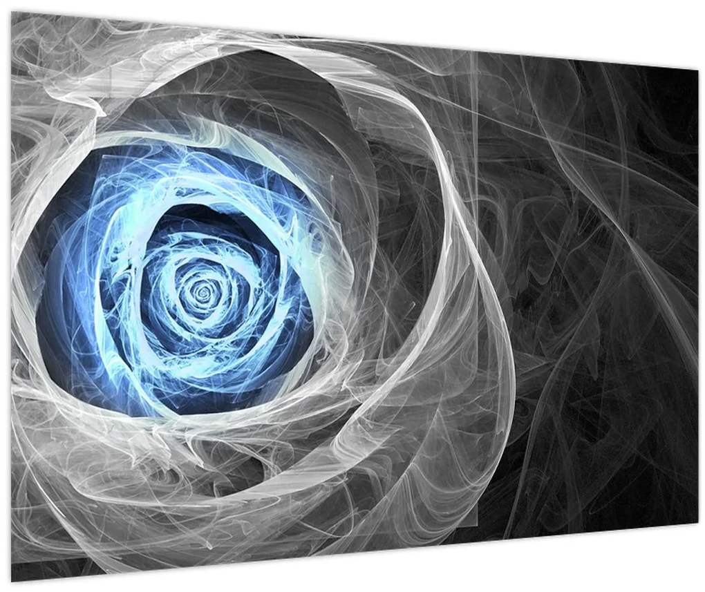 Obraz - Abstraktné ruže modrá (90x60 cm)