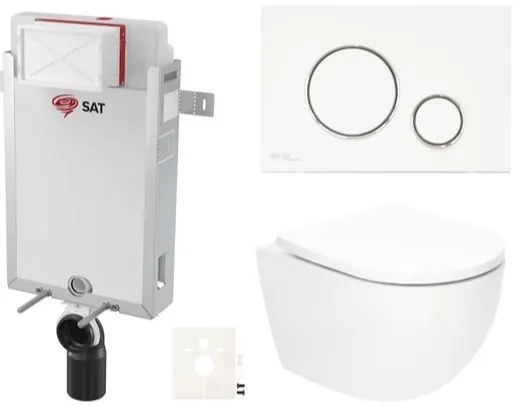 Závesný wc set SAT Fusion na zamurovanie vírové splachovanie SIKOSZTORFU70, 1 ks