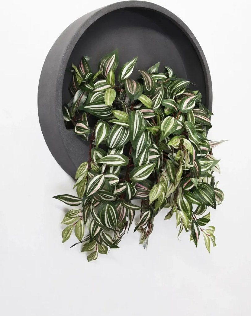 Kvetináč na stenu MURA, sklolaminát, Ø 50 cm, sivá