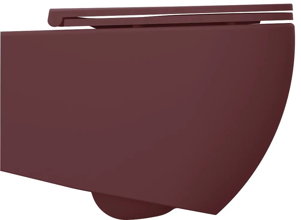 Isvea Isvea, INFINITY závesná WC misa, Rimless, 36,5x53cm, Matná maroon Red, 10NF02004-2R