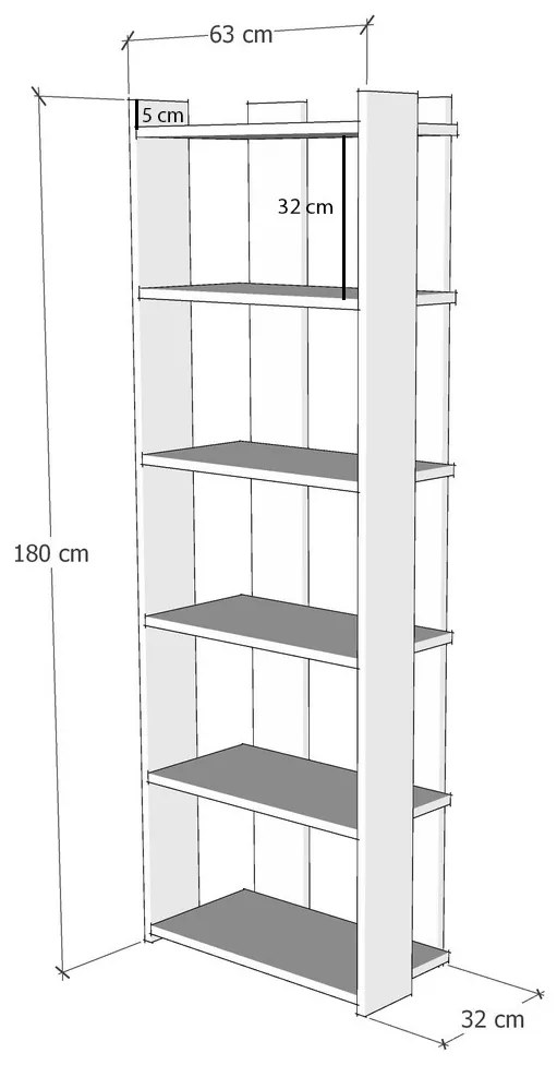 Regál Samiki (Biela + Orech). Vlastná spoľahlivá doprava až k Vám domov. 1072480