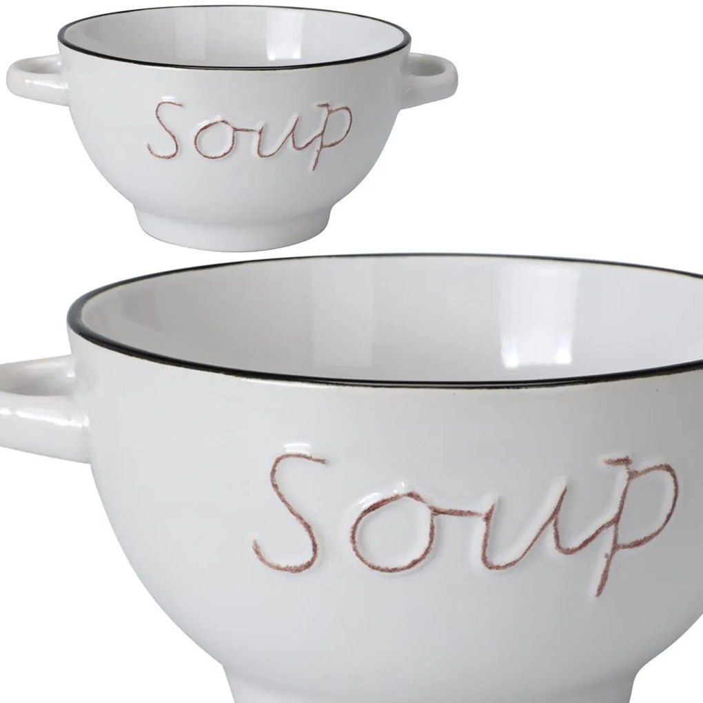Kameninová miska na polievku Soup 650 ml krémová
