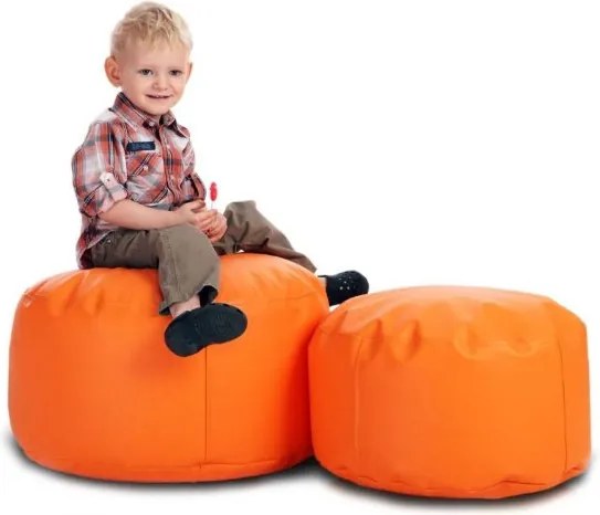 Sedací vak taburetka Classic L ekokoža TiaHome - Oranžová