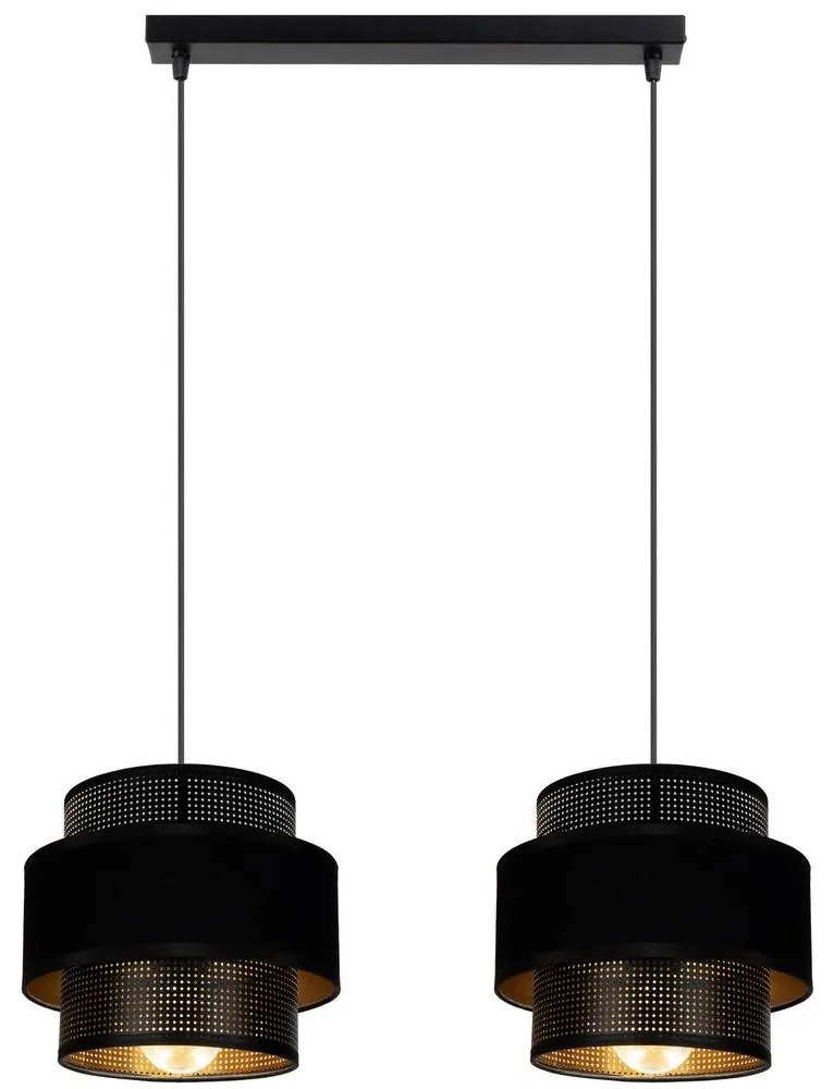 Luster na lanku NESS 2xE27/60W/230V čierna