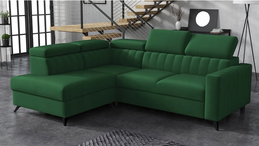 Rohová sedačka Laviosuna 2RRLXP (zelená) (s úl. priestorom) (L)