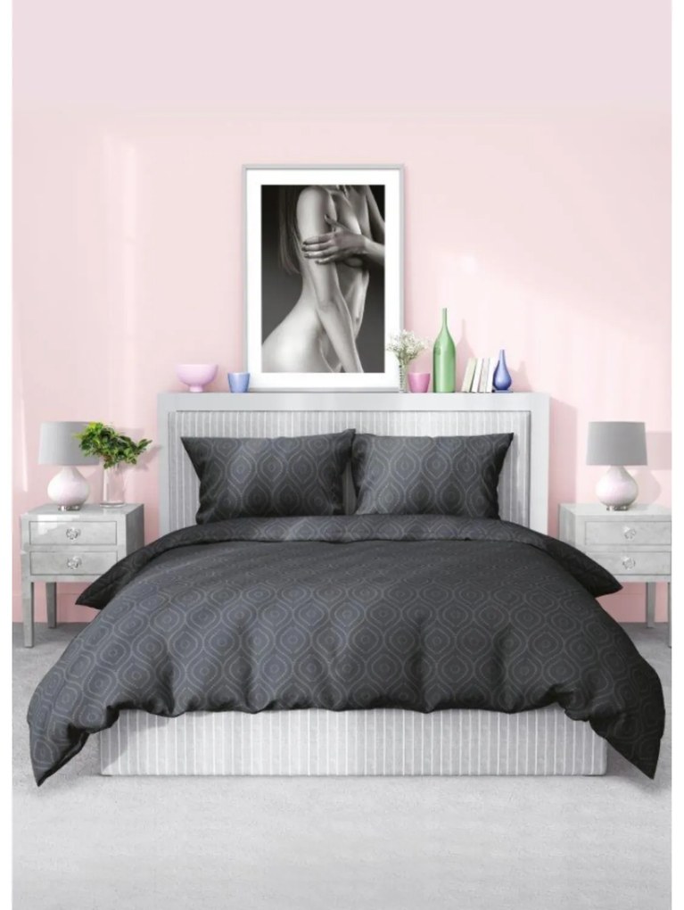 Povlečení z mikrovlákna SATYN 006 160x200 cm + 2x 70x80 cm šedé