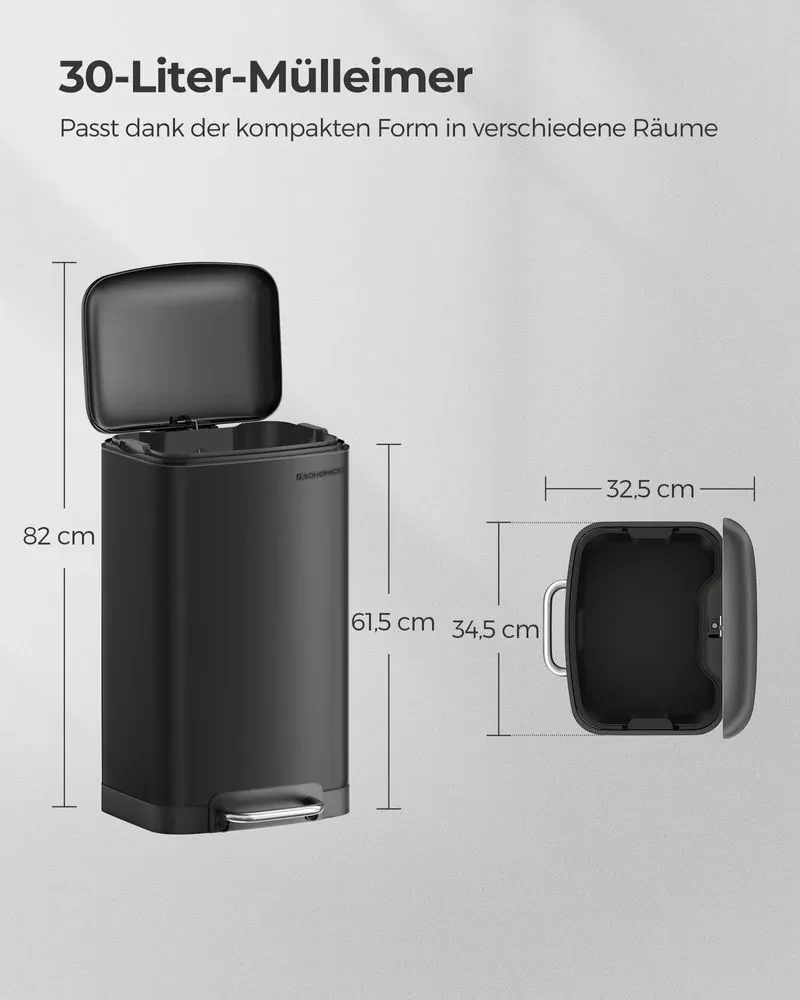 Odpadkový kôš 30 l SONGMICS LTB01BK