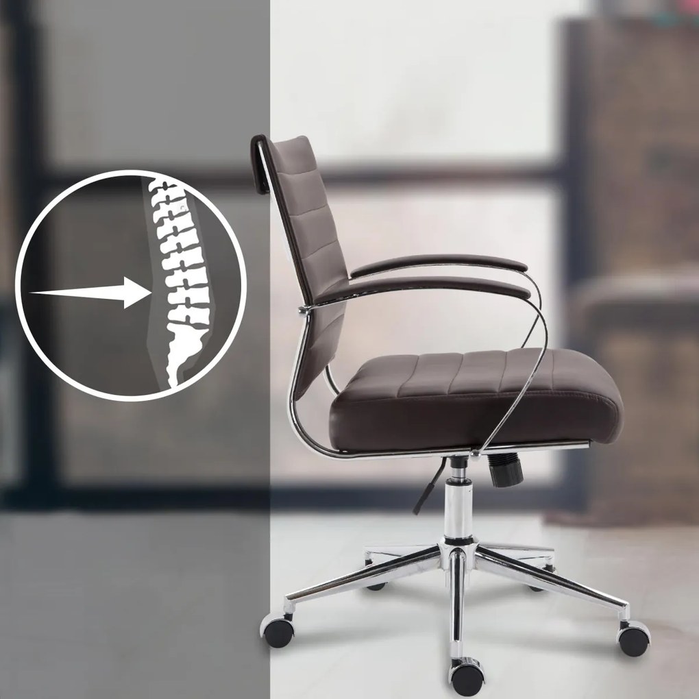Design-Shop Kancelárska stolička Oakland - koženka - Hnedá