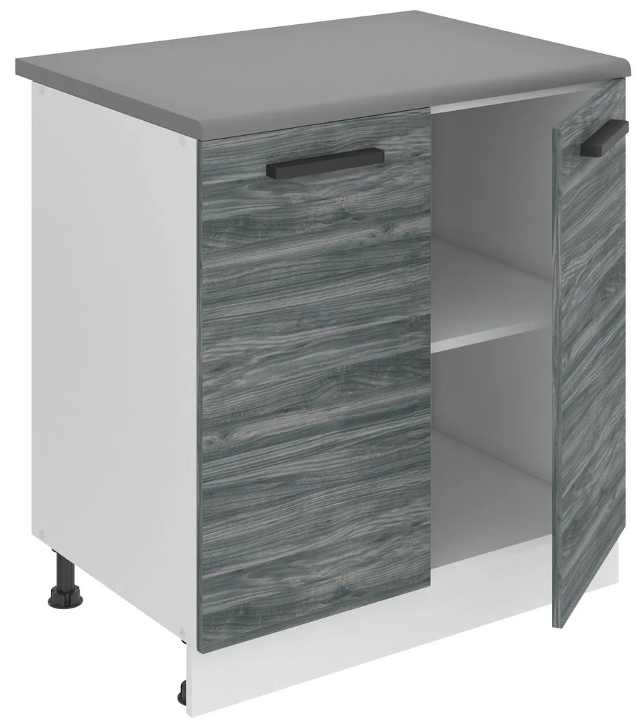 Kuchynská skrinka Belini Premium Full Version spodná 80 cm šedý antracit Glamour Wood s pracovnou doskou