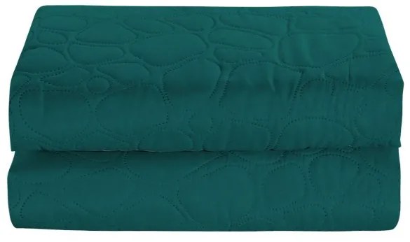 Tyrkysový prehoz na posteľ so vzorom STONE Rozmer: 200 x 220 cm