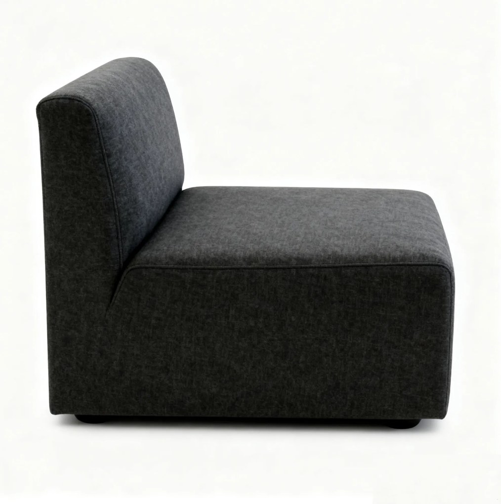 Sedačka LEA, kresielko, tmavo sivá