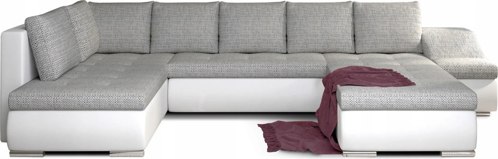 Rohová sedačka U Ganao (sivá biela) (p)