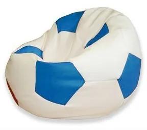 Sedací vak futbalová lopta XXL TiaHome - bielo svetlo modrá