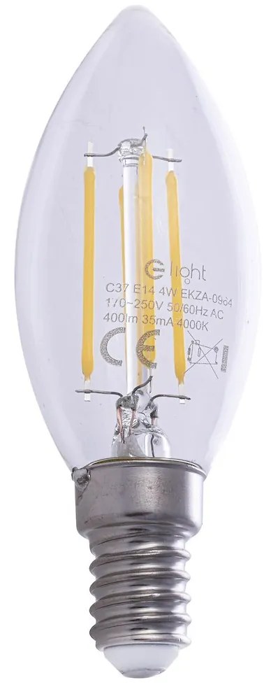 Dekoračná LED žiarovka E14 neutrálna 4000k 4w 470 lm sviečka