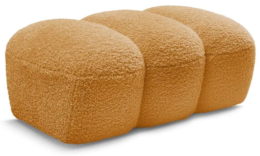 Podnožka z textílie buklé v horčicovej farbe Hippolyte – Bobochic Paris