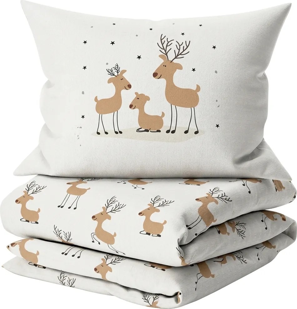 Obliečky z renforcé bavlny TIMBA DEER biele Rozmer obliečky: 80 x 80 cm | 135 x 200 cm