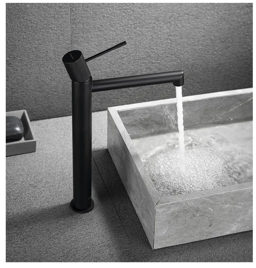 Matne čierna stojančeková umývadlová batéria Solaris – Sapho