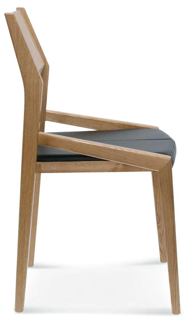 FAMEG Arcos - A-1403 - jedálenská stolička Farba dreva: buk premium, Čalúnenie: koža L2