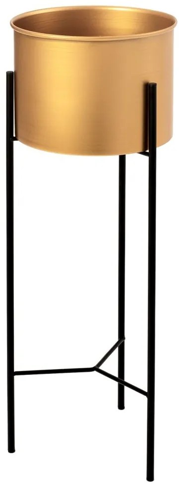Tutumi Tutumi, kovový kvetináč na rastliny 50cm TSHP20206, čierna matná-mosadzná zlatá, HOM-09904