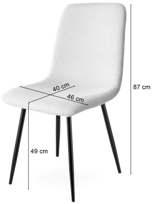 Set dvoch jedálenských stoličiek RIFT béžové / čierne nohy (2 ks)