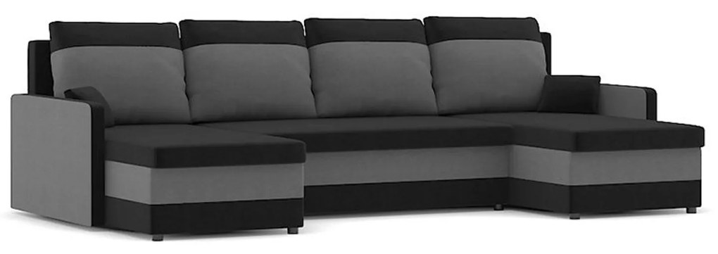 Rozkladacia rohová sedacia súprava MILTON III model 2 Sivá/čierna