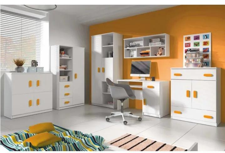 Detská izba Svend - biela / oranžová