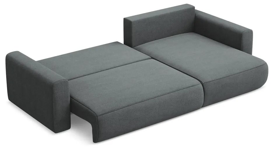 Tmavosivá rozkladacia/s úložným priestorom rohová pohovka (pravý roh/s leňoškou) Kapua – Makamii