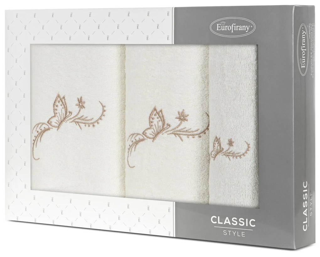 SADA UTERÁKOV FAIRY 1 KS 30X50 CM, 1 KS 50X90 CM, 1 KS 70X140 CM KRÉMOVÁ