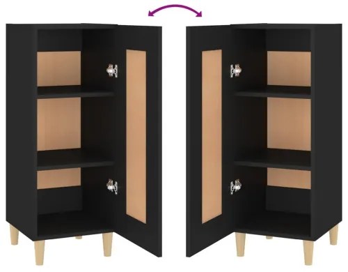 vidaXL Komoda čierna 34,5x34x90 cm spracované drevo-