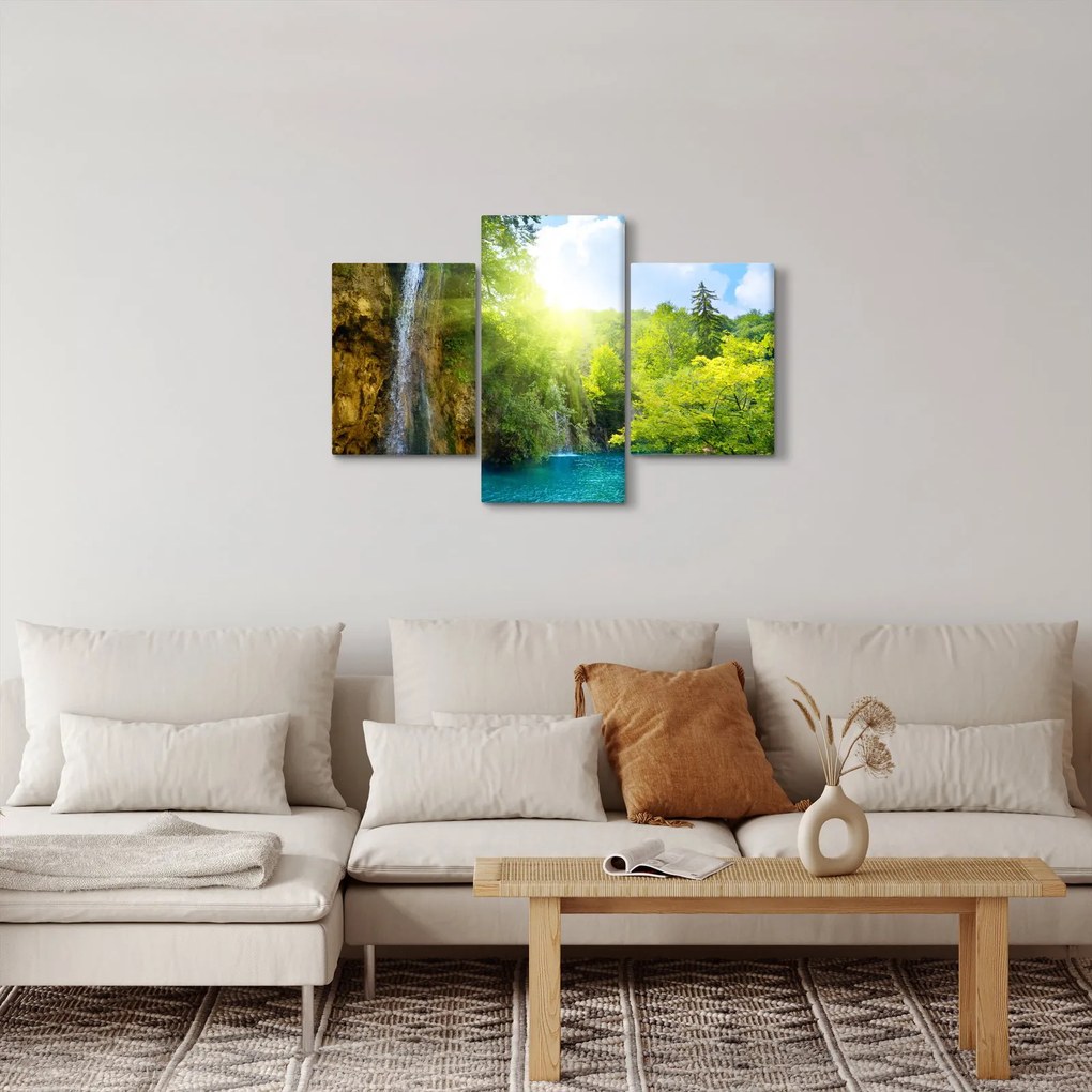 Obraz - vodopády v pralese (90x60 cm)