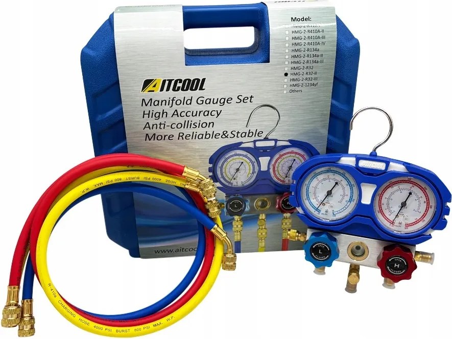 Sada manometrov Aitcool na montáž klimatizácie s káblami R32 R410A