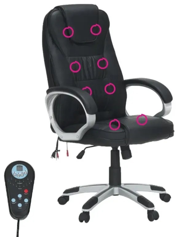 Luxusné masážne kancelárske kreslo čierne