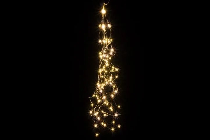 Vianočné dekoratívne osvetlenie - drôtiky - 100 LED teplá biela
