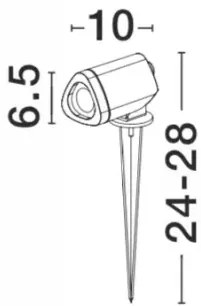 Vonkajšie LED lampa Inside B 6.5 čierne