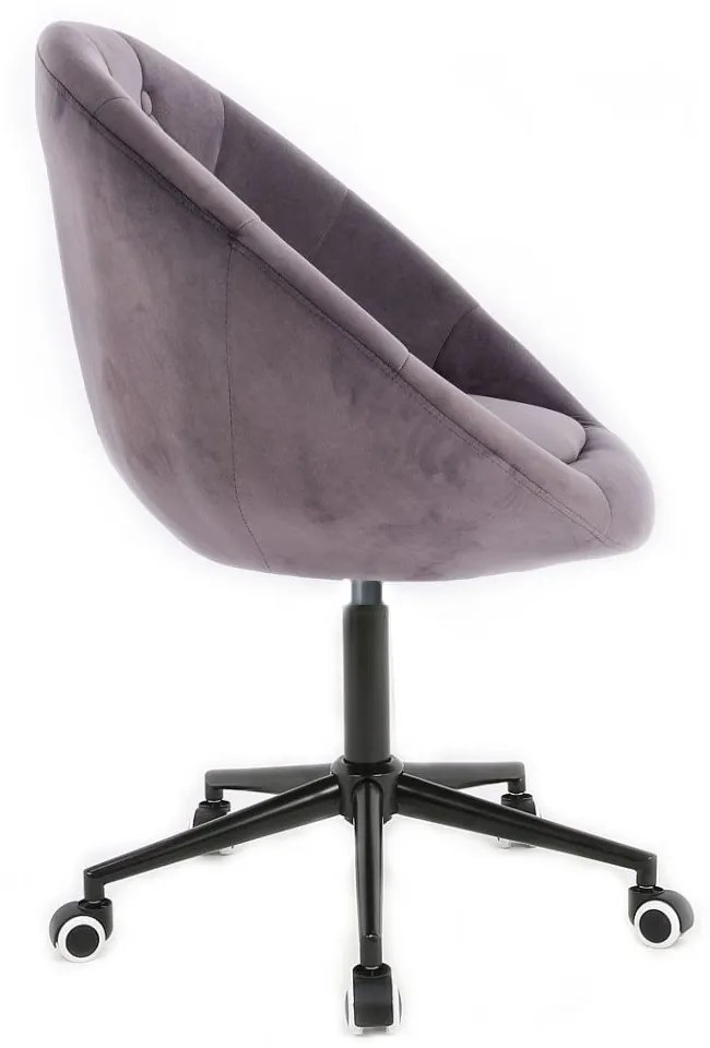 LuxuryForm DESIGN Kreslo VERA VELUR na čiernej podstave s kolieskami - tmavo šedé