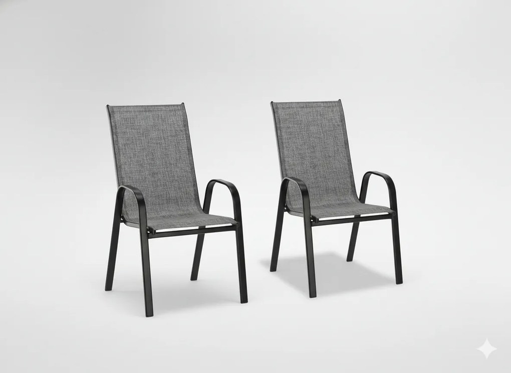 Garden Line SADA 2 ŠEDÝCH ZÁHRADNÝCH STOLIČIEK 54 x 72 x 96