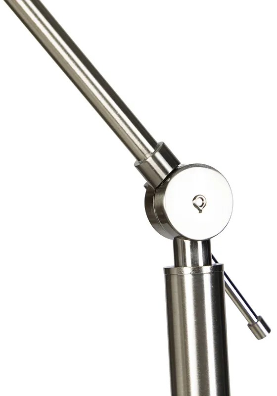 Moderná stojaca lampa oceľ s tienidlom tmavosivá 45 cm - Editor