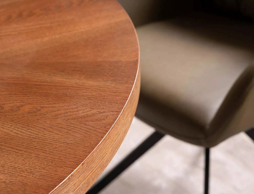 Kulatý jídelní stůl Amadeo 100 cm ořech/černý