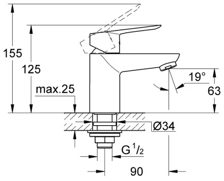 GROHE 32857000 - Stojanový ventil BAULOOP DN 15 lesklý chróm