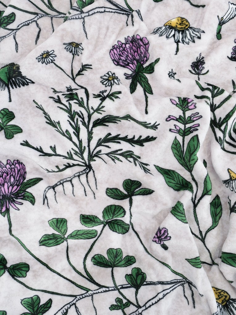 Baránková deka mikroplyš Exclusive 150 × 200 cm – Herbár svetlo sivý