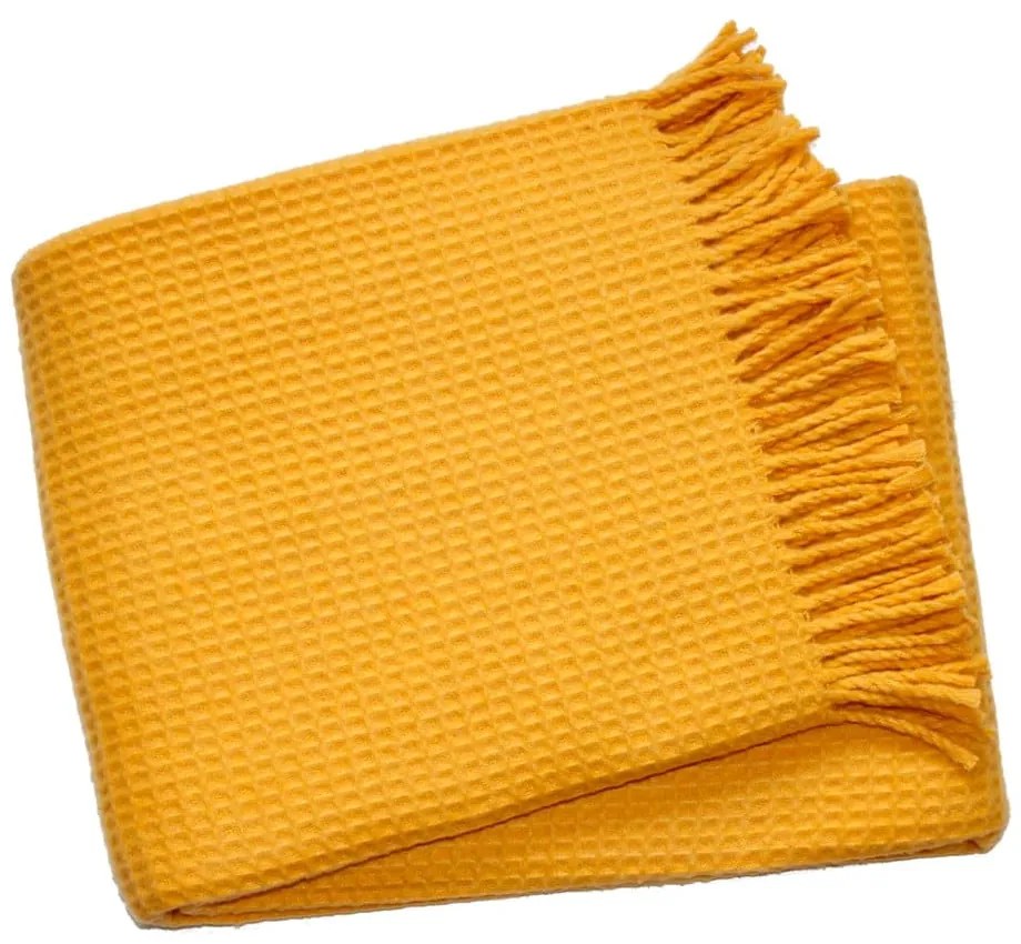 Deka Waffel Saffron Yellow, 140 × 160 cm