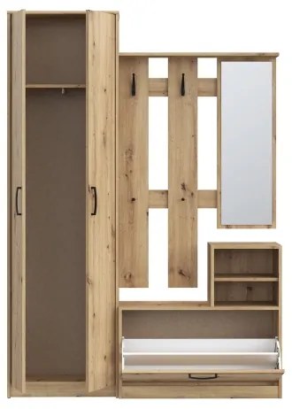 Predsieňová stena so zrkadlom KAVI dub artisan